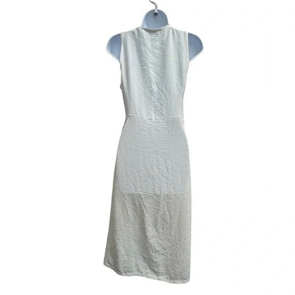 Zara White Ercu Midi Wrap Dress Size Small - Picture 3 of 6